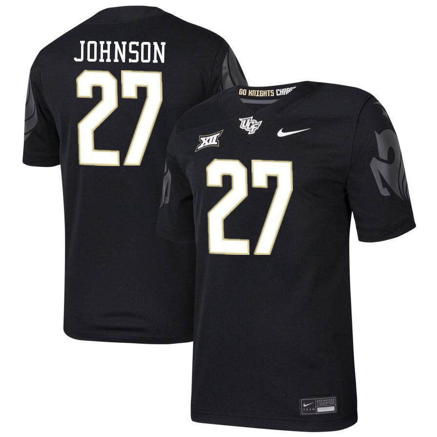 Men #27 Chasen Johnson UCF Knights Big 12 Conference College Football Jerseys Stitched-Black